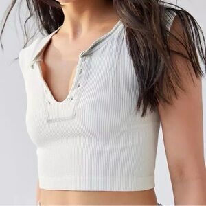 Urban Outfitters Light Gray Ribbed Crop Top